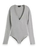 Scotch & Soda Long-sleeved wrapped knit bodysuit FNT