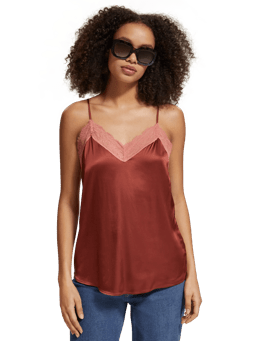 Scotch & Soda Camisole with contrast lace trim MDL-CRP