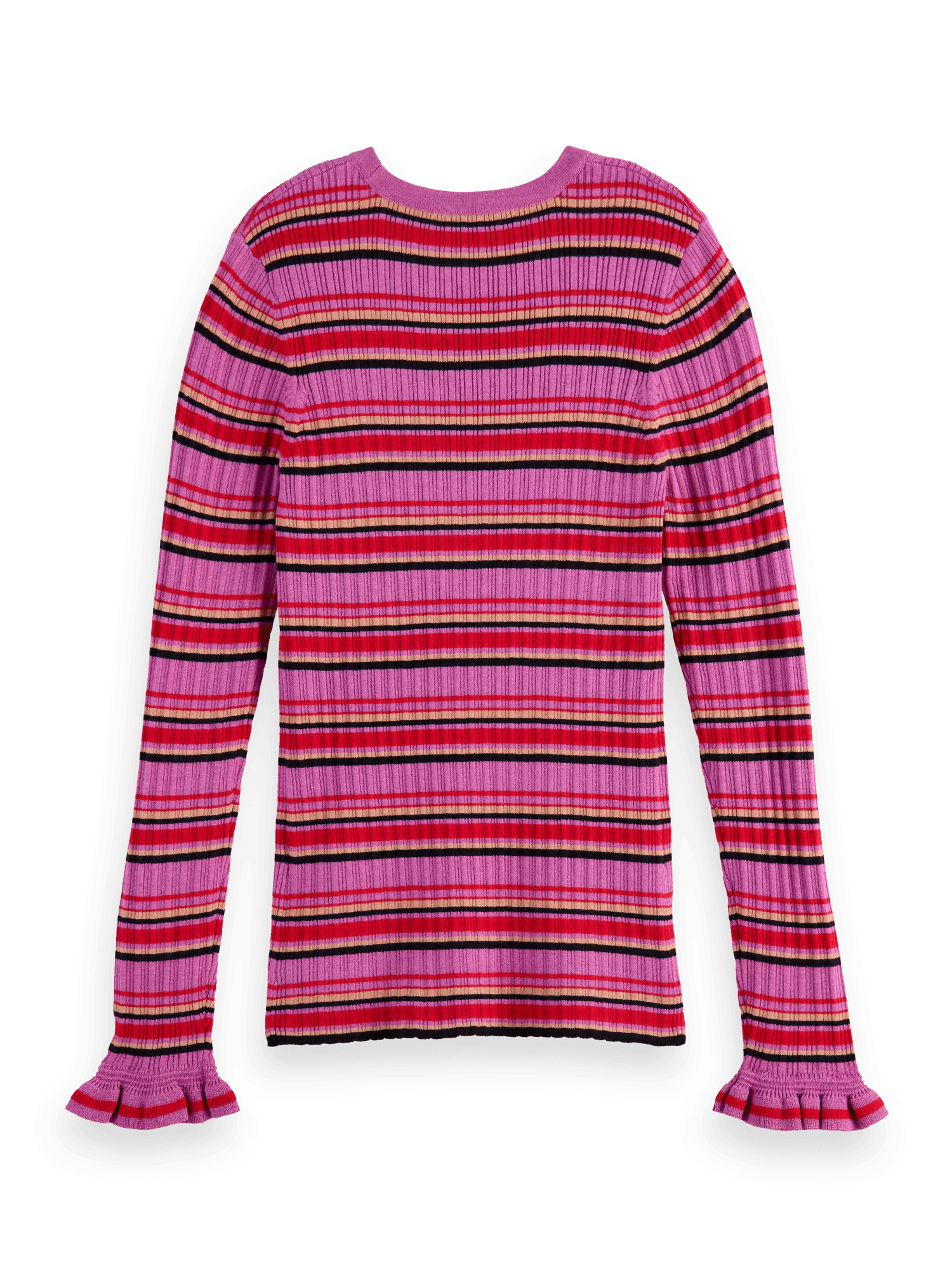 Scotch & Soda Fitted ribbed striped sweater BCK