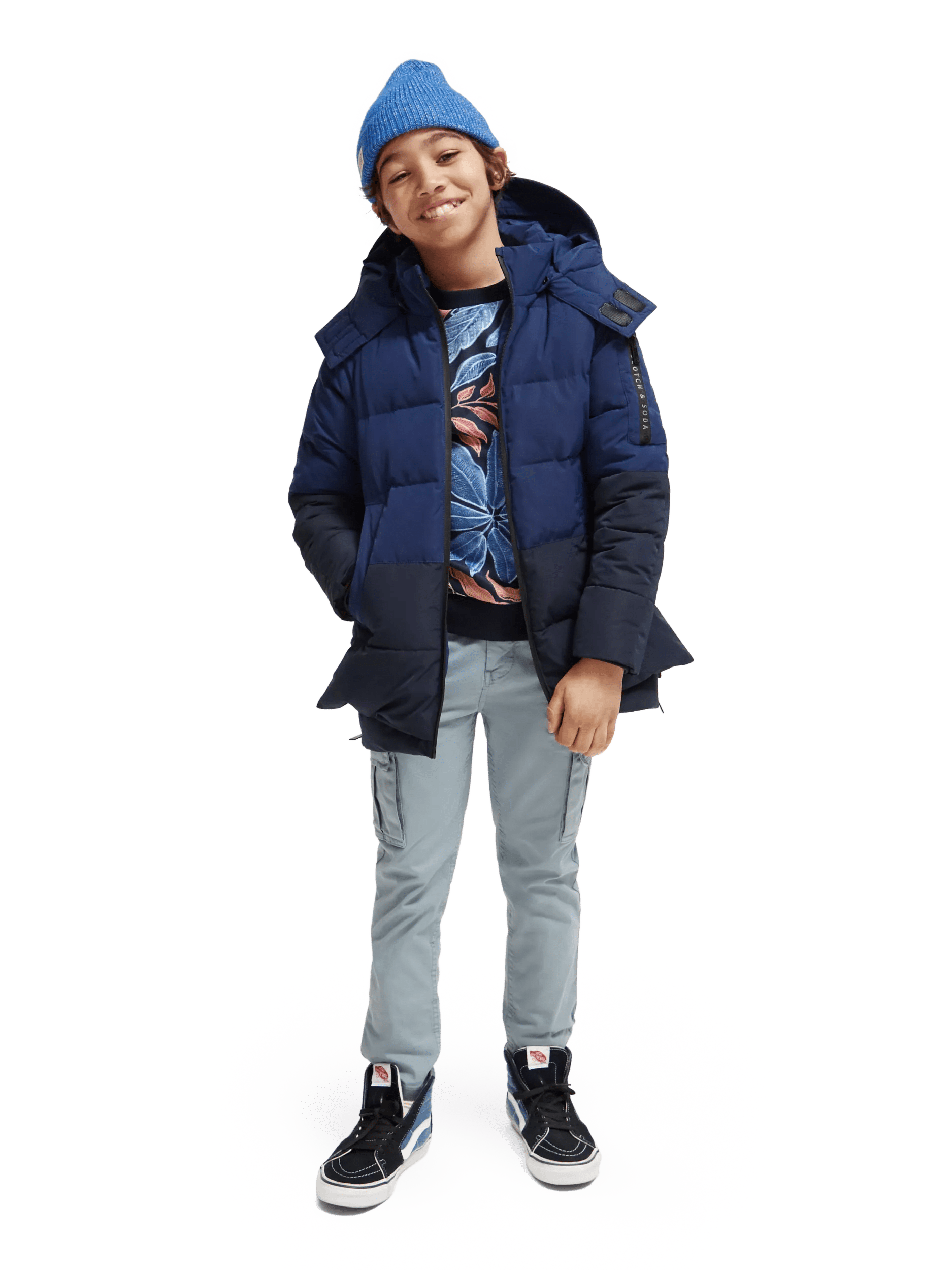 Scotch & Soda Mid-length water repellent padded jacket MDL-FNT