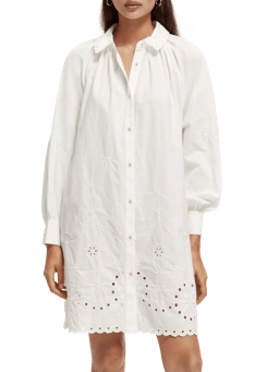 Scotch & Soda Shirt dress with embroidery detail in Organic Cotton NHD-CRP