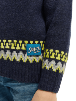 Scotch & Soda Intarsia knitted crewneck sweater NHD-DTL1
