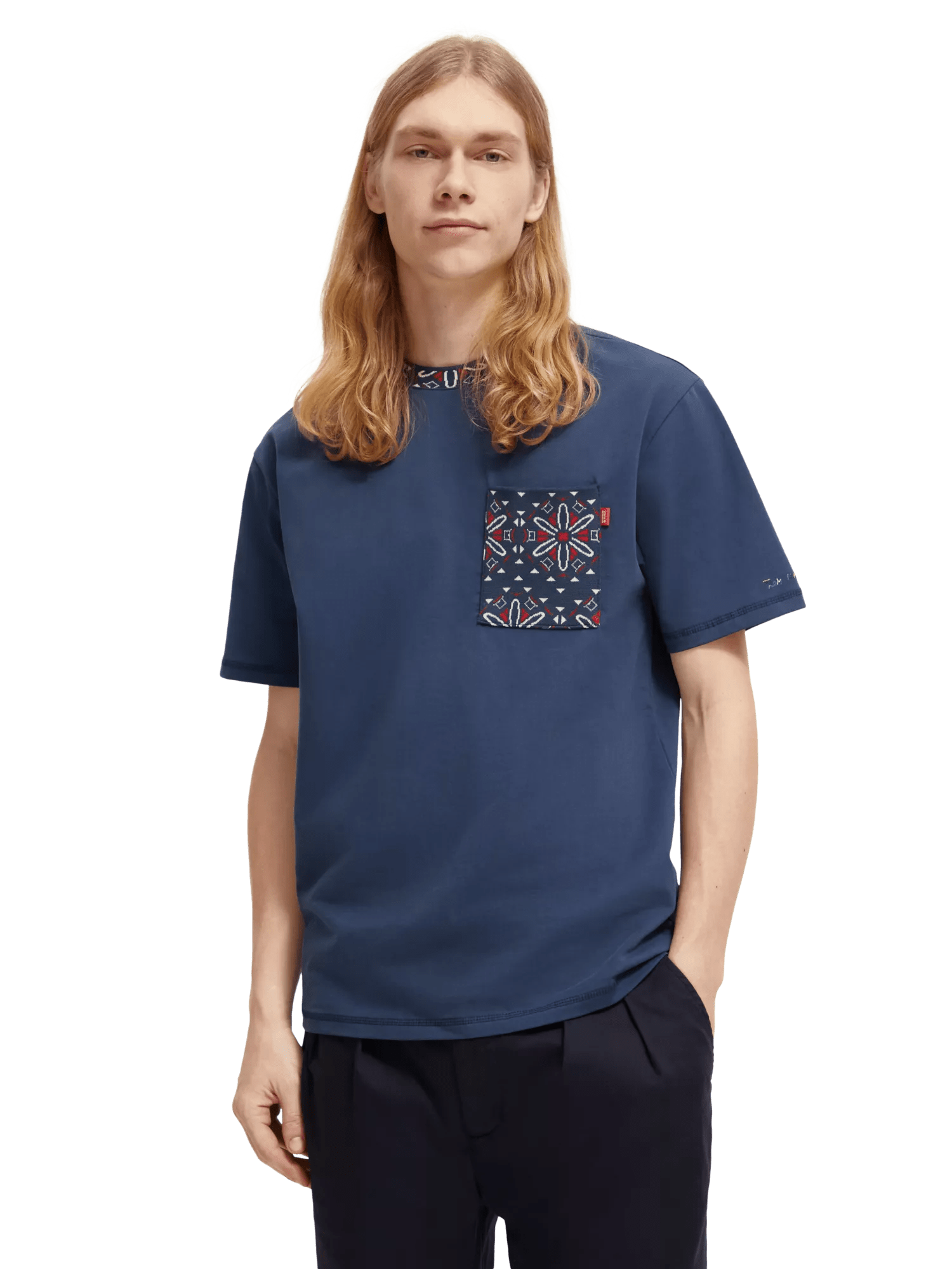 Scotch & Soda Relaxed fit pocketed jacquard T-shirt MDL-CRP