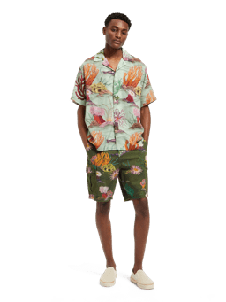 Scotch & Soda Relaxed-fit printed cargo shorts MDL-FNT