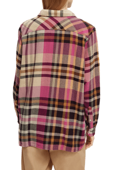 Scotch & Soda Oversized fit checked brushed flannel shirt NHD-BCK