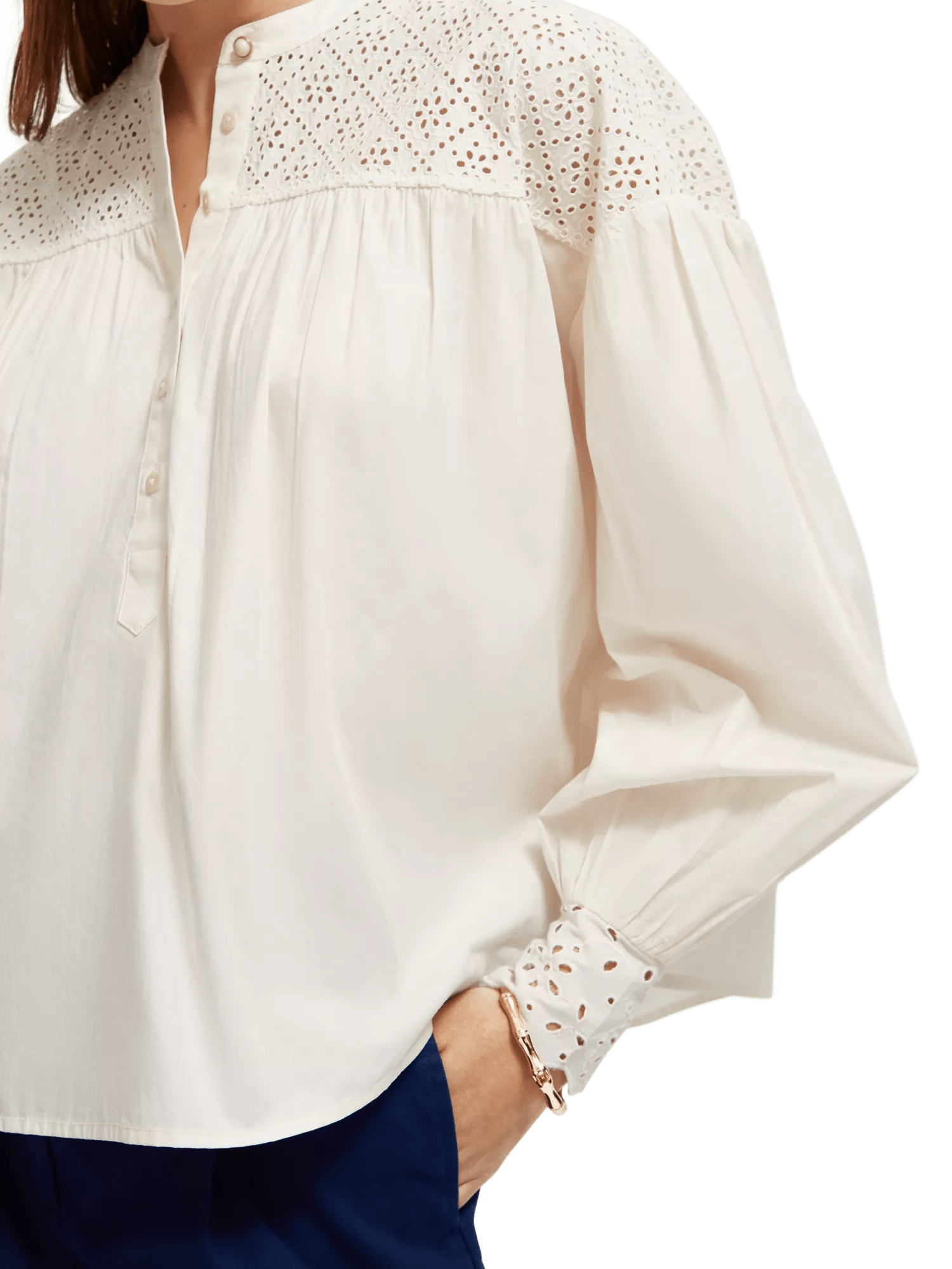 Scotch & Soda Anglaise blouse met broderie MDL-DTL1
