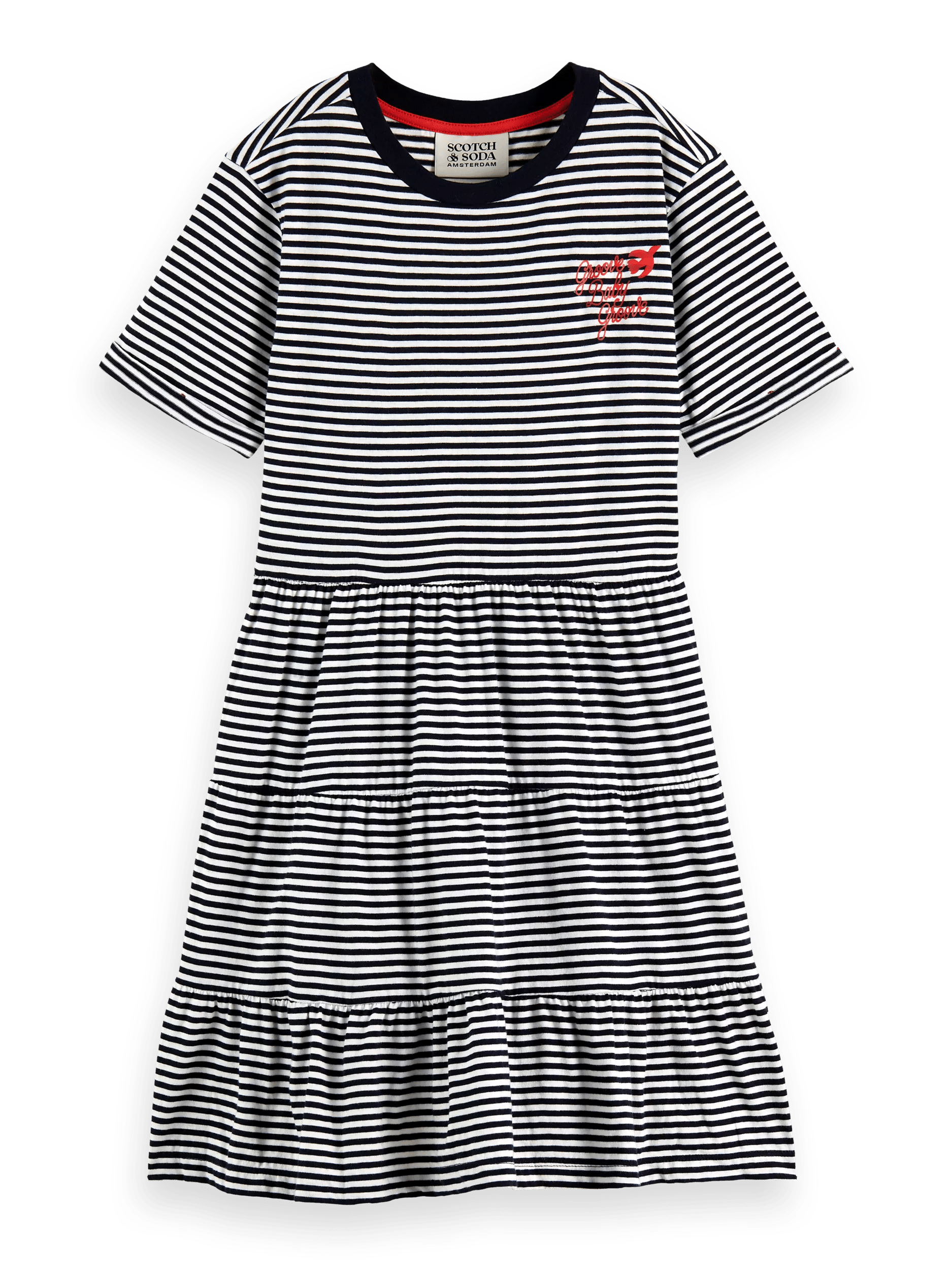 Scotch & Soda Tiered striped mini dress FNT
