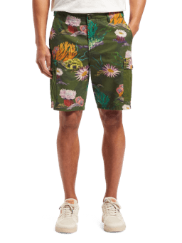 Scotch & Soda Relaxed-fit cargoshort met print FIT-CRP