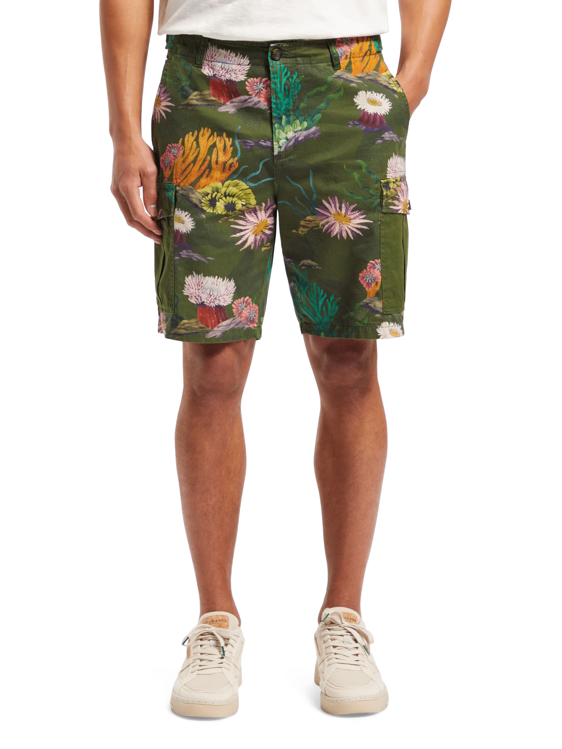 Scotch & Soda Relaxed-fit printed cargo shorts FIT-CRP