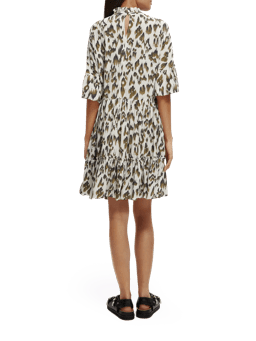 Scotch & Soda Short dress with ruffle sleeve detail NHD-BCK