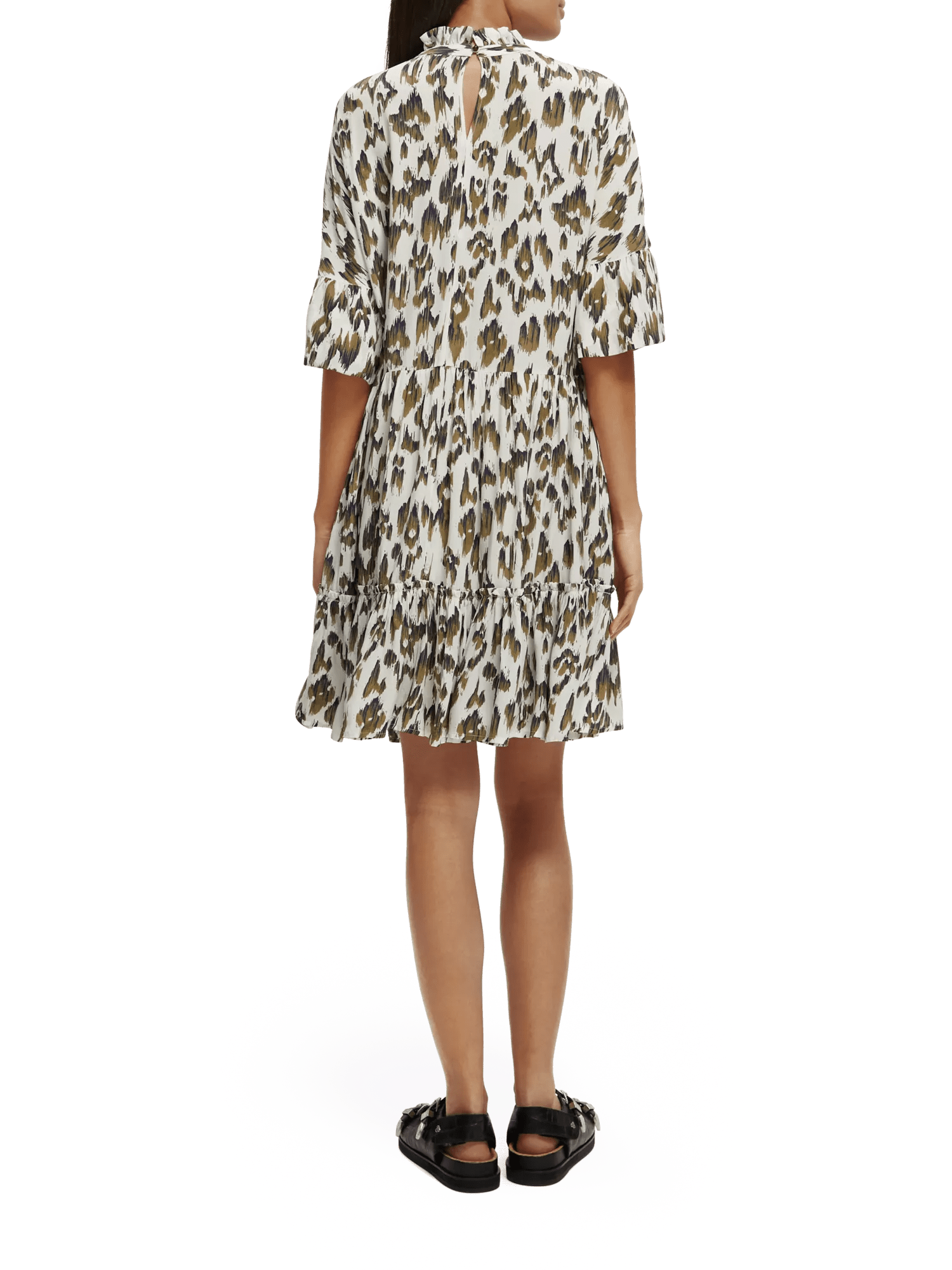 Scotch & Soda Short dress with ruffle sleeve detail NHD-BCK