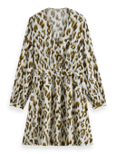 Scotch & Soda Long-sleeved printed V-neck mini dress NHD-CRP