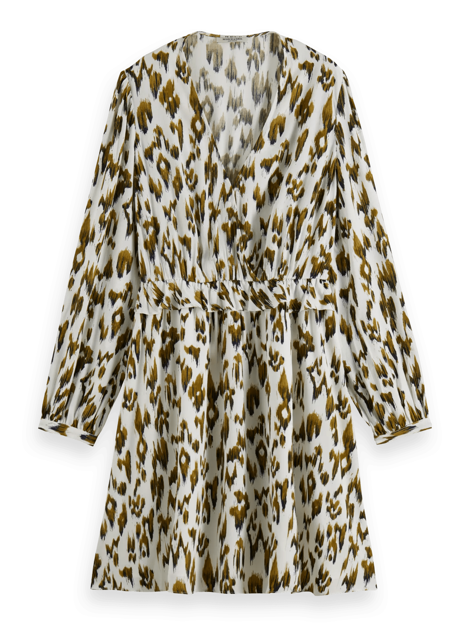 Scotch & Soda Long-sleeved printed V-neck mini dress FNT