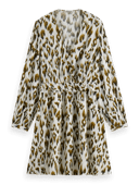 Scotch & Soda Long-sleeved printed V-neck mini dress NHD-CRP