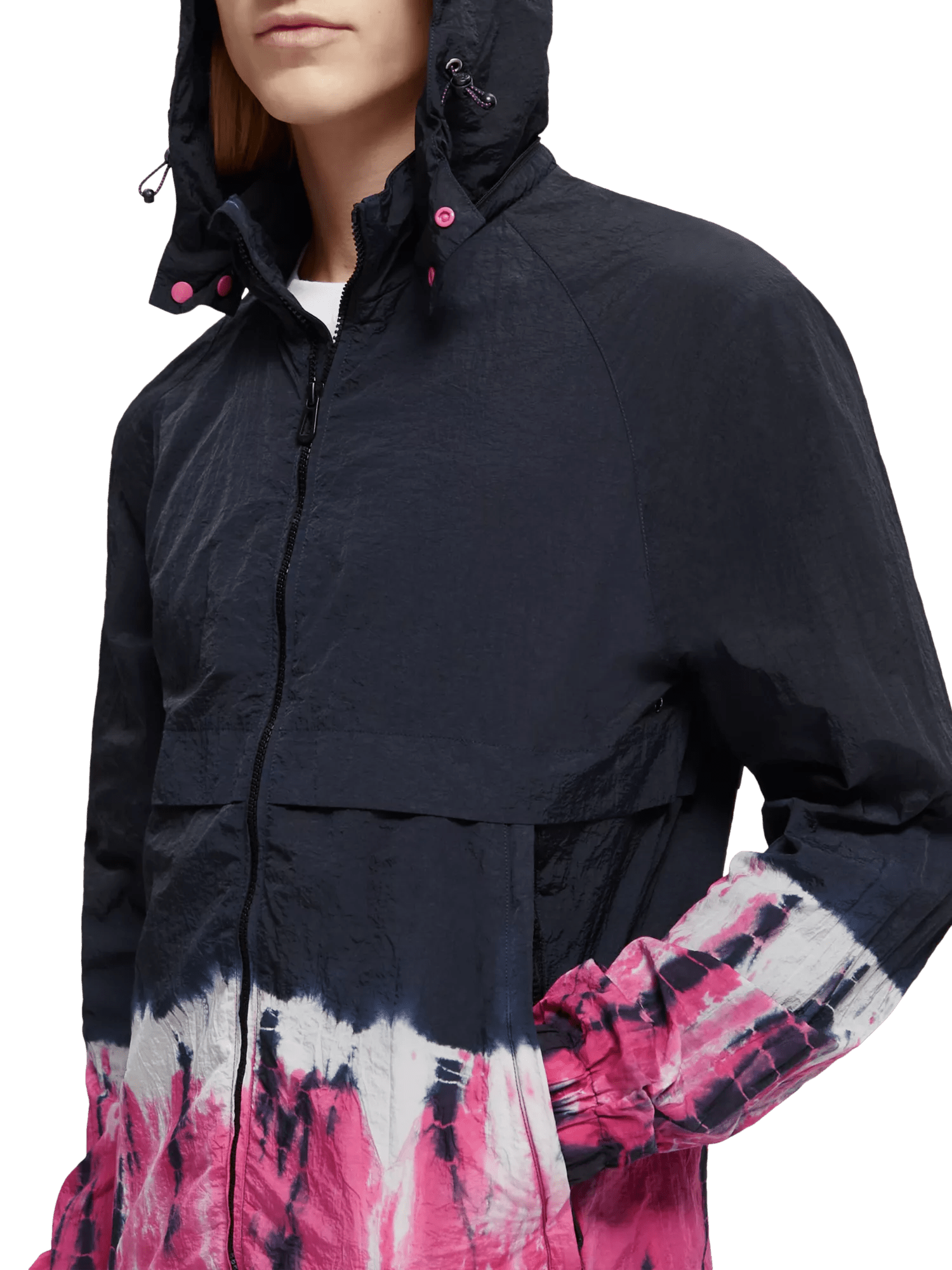 Scotch & Soda WorkOut - Tie-dyed hooded zip-thru  jacket NHD-DTL2