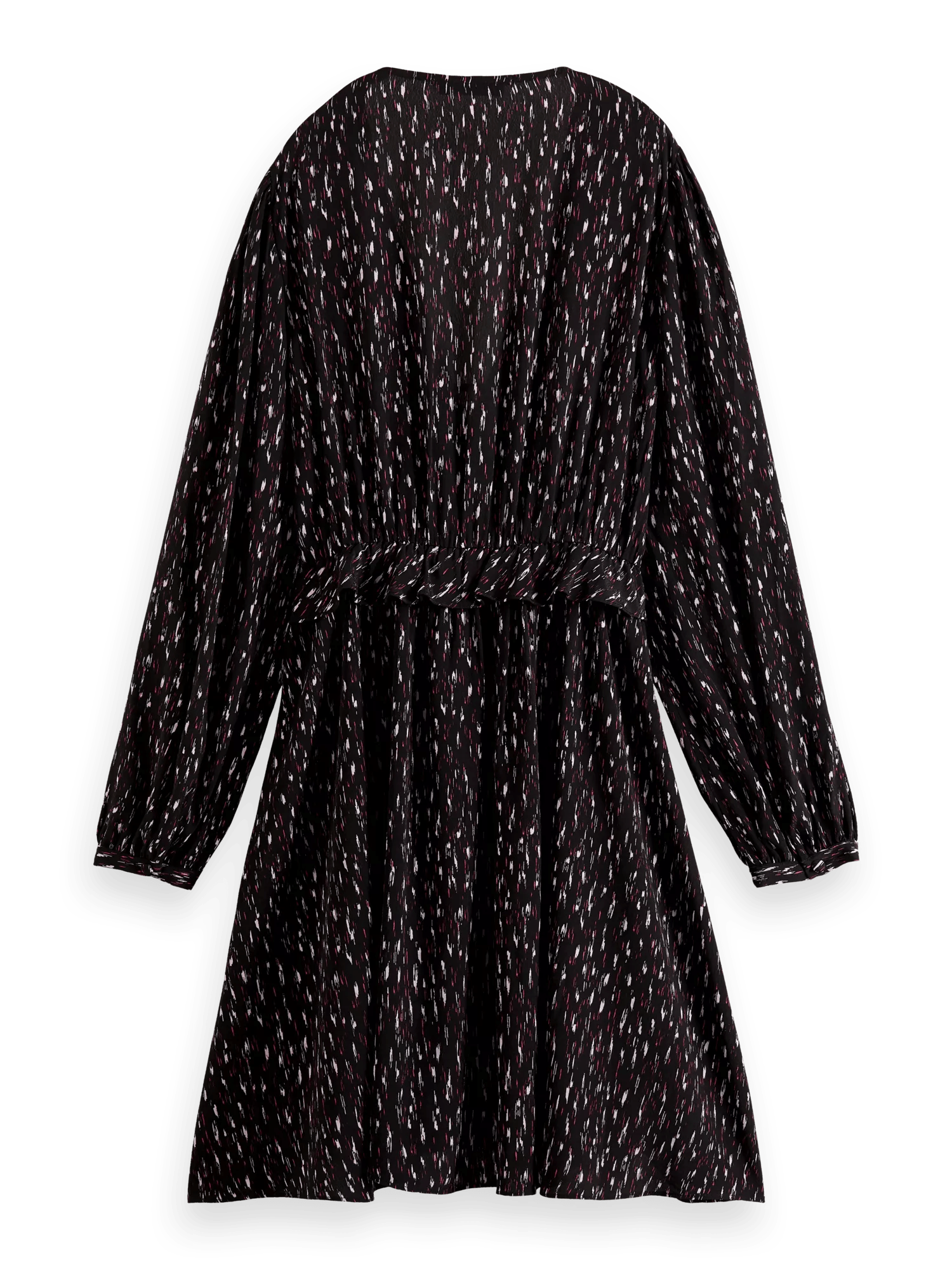 Scotch & Soda Mini-jurk met print, V-hals en lange mouwen BCK