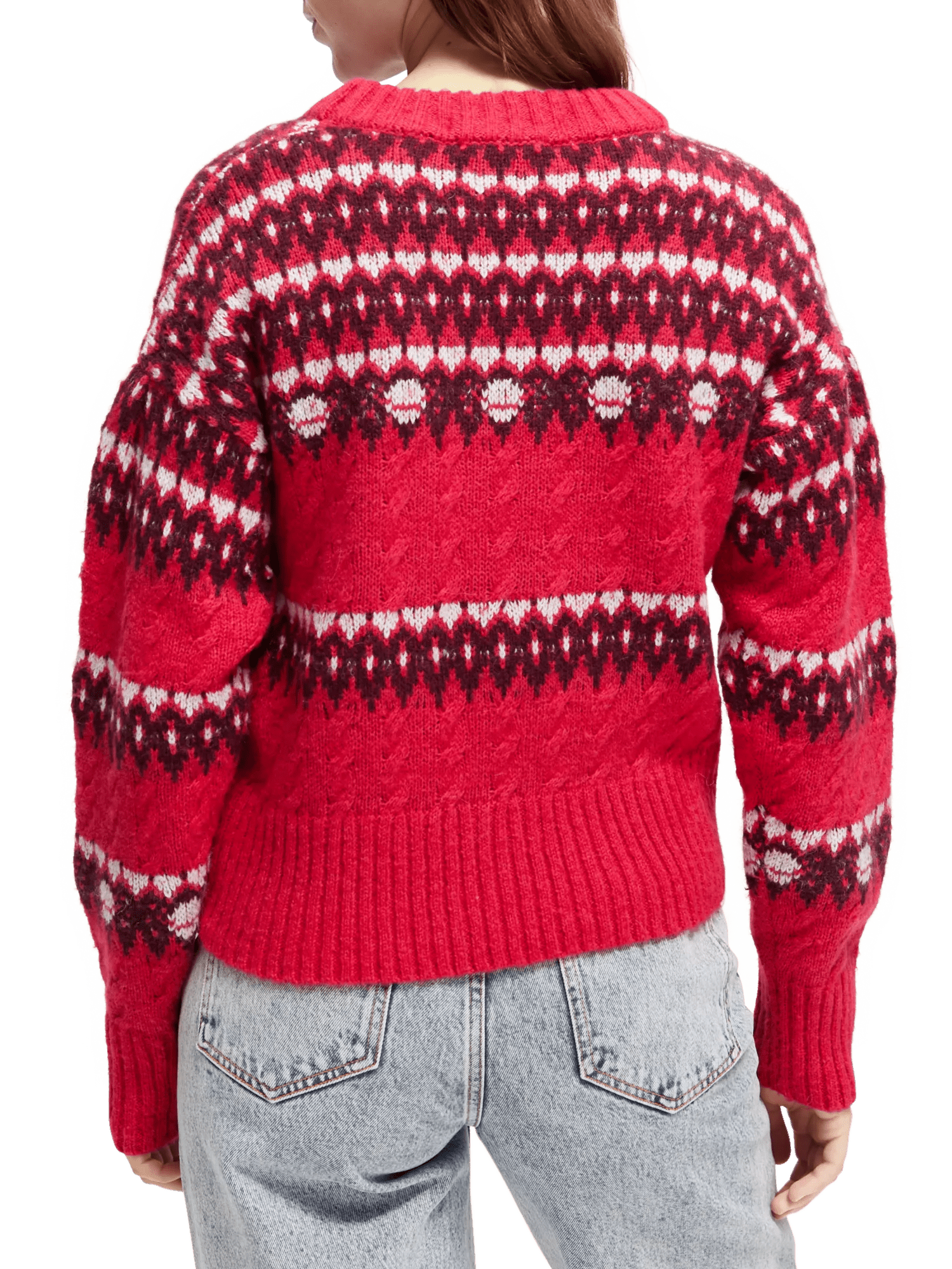 Scotch & Soda Cable knit Fair Isle sweater NHD-BCK