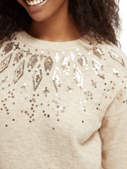Scotch & Soda Relaxed fit wool-blend sequined sweater NHD-DTL1