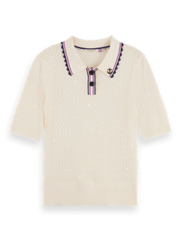 Scotch & Soda Pointelle knitted polo FNT