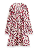 Scotch & Soda Mini-jurk met print, V-hals en lange mouwen NHD-CRP