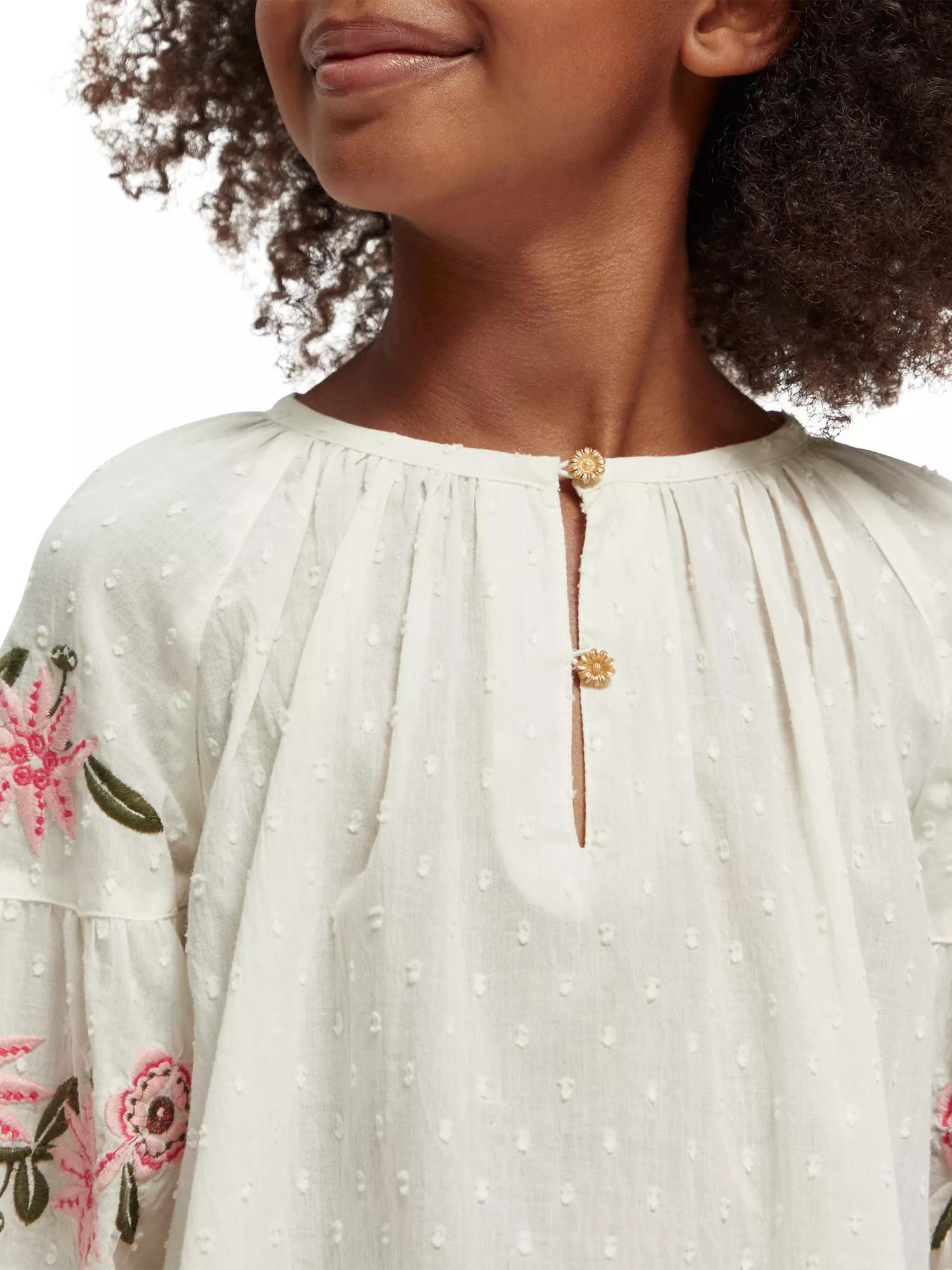 Scotch & Soda Long-sleeved flower embroidery top NHD-DTL1