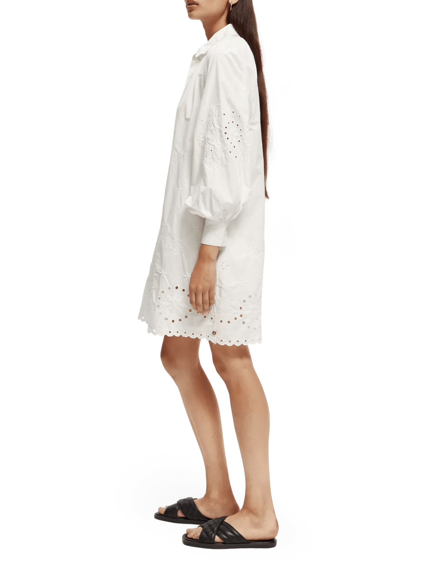Scotch & Soda Shirt dress with embroidery detail in Organic Cotton NHD-SDE