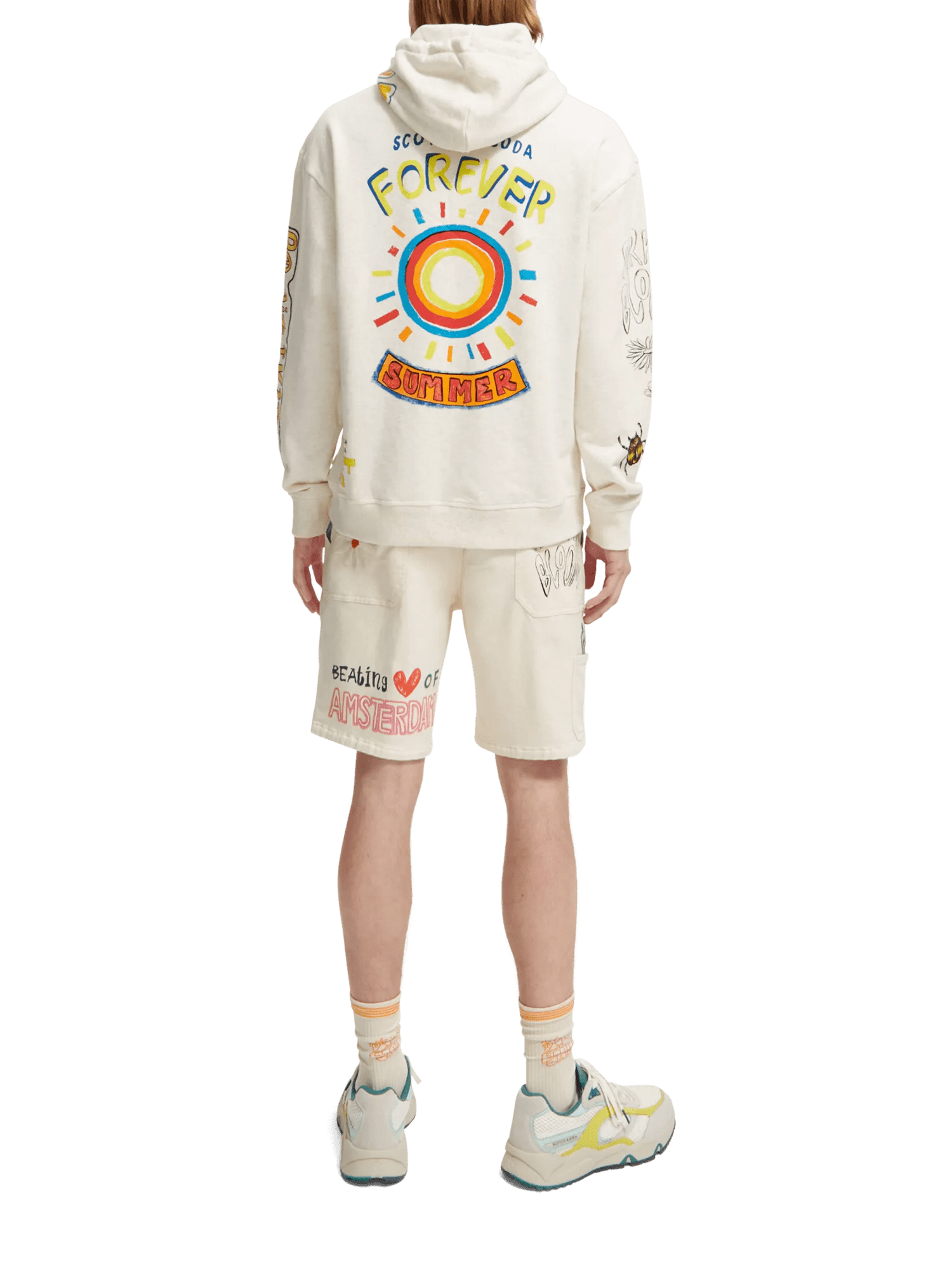 Scotch & Soda Worked-out artwork hoodie NHD-BCK