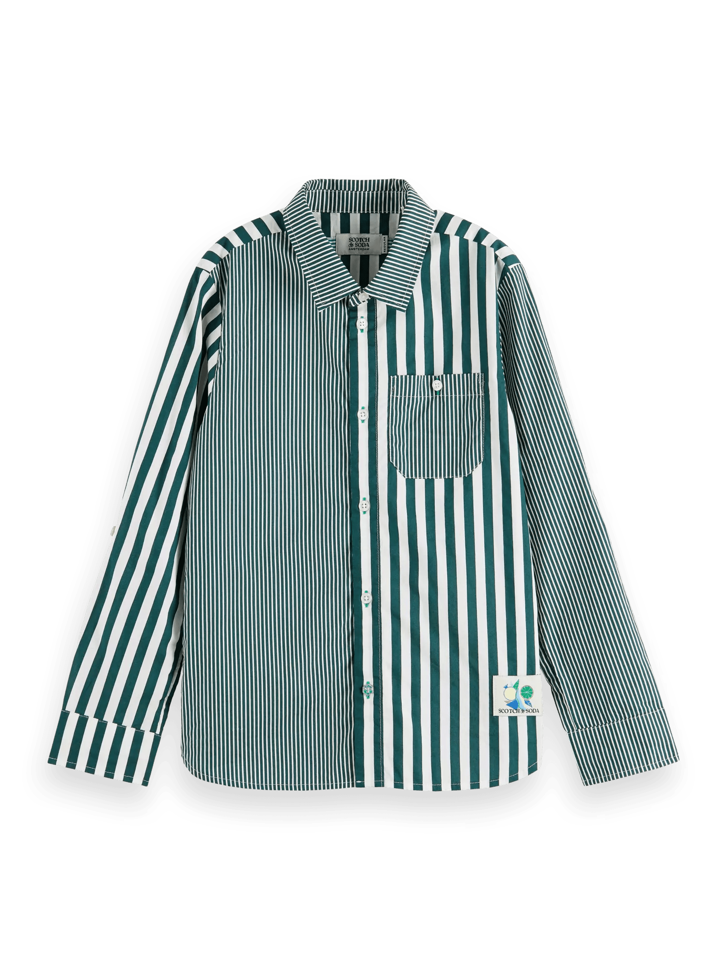 Scotch & Soda Mix and match printed stripe long-sleeved shirt DTL1