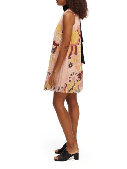 Scotch & Soda Bow pleated Recycled Polyester mini dress NHD-SDE