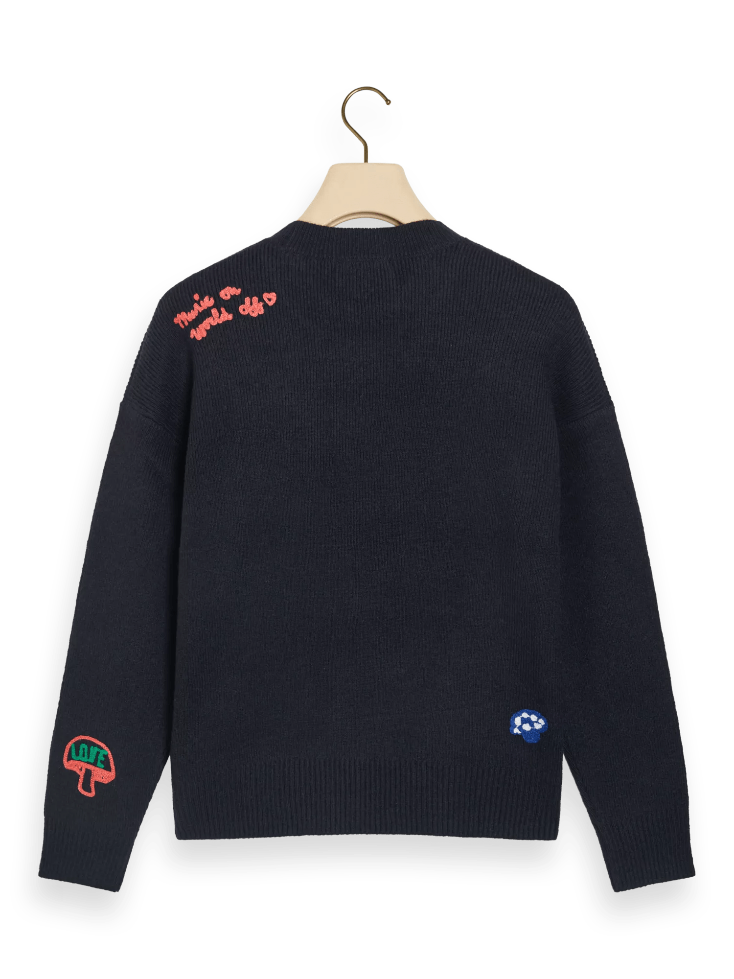 Scotch & Soda Embroidered varsity crewneck sweater BCK
