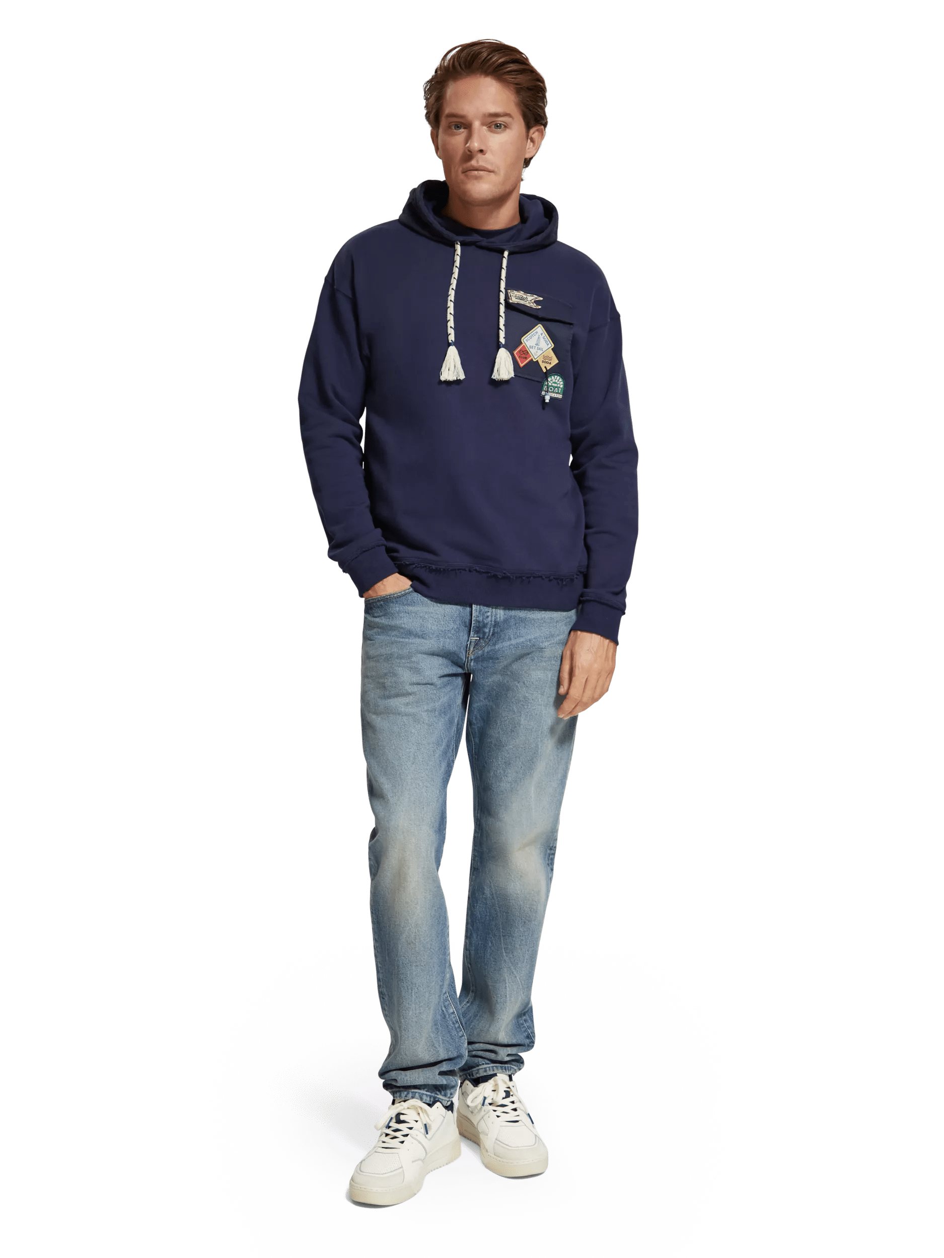 Scotch & Soda Patched chest pocket hoodie MDL-FNT