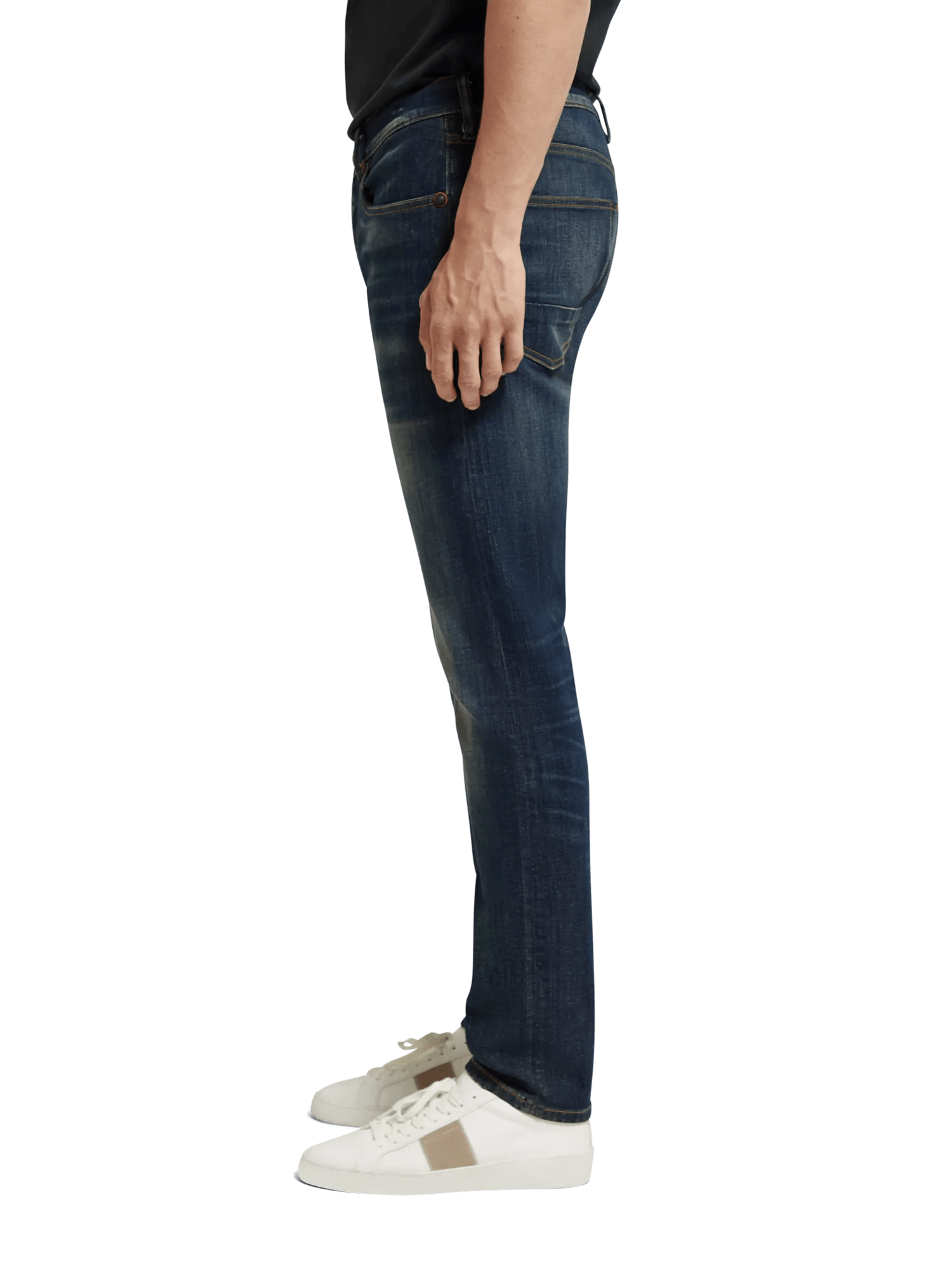 HABEN Skinny Leg Jeans for Men Slim Fit Stretch Tapered Leg Cotton