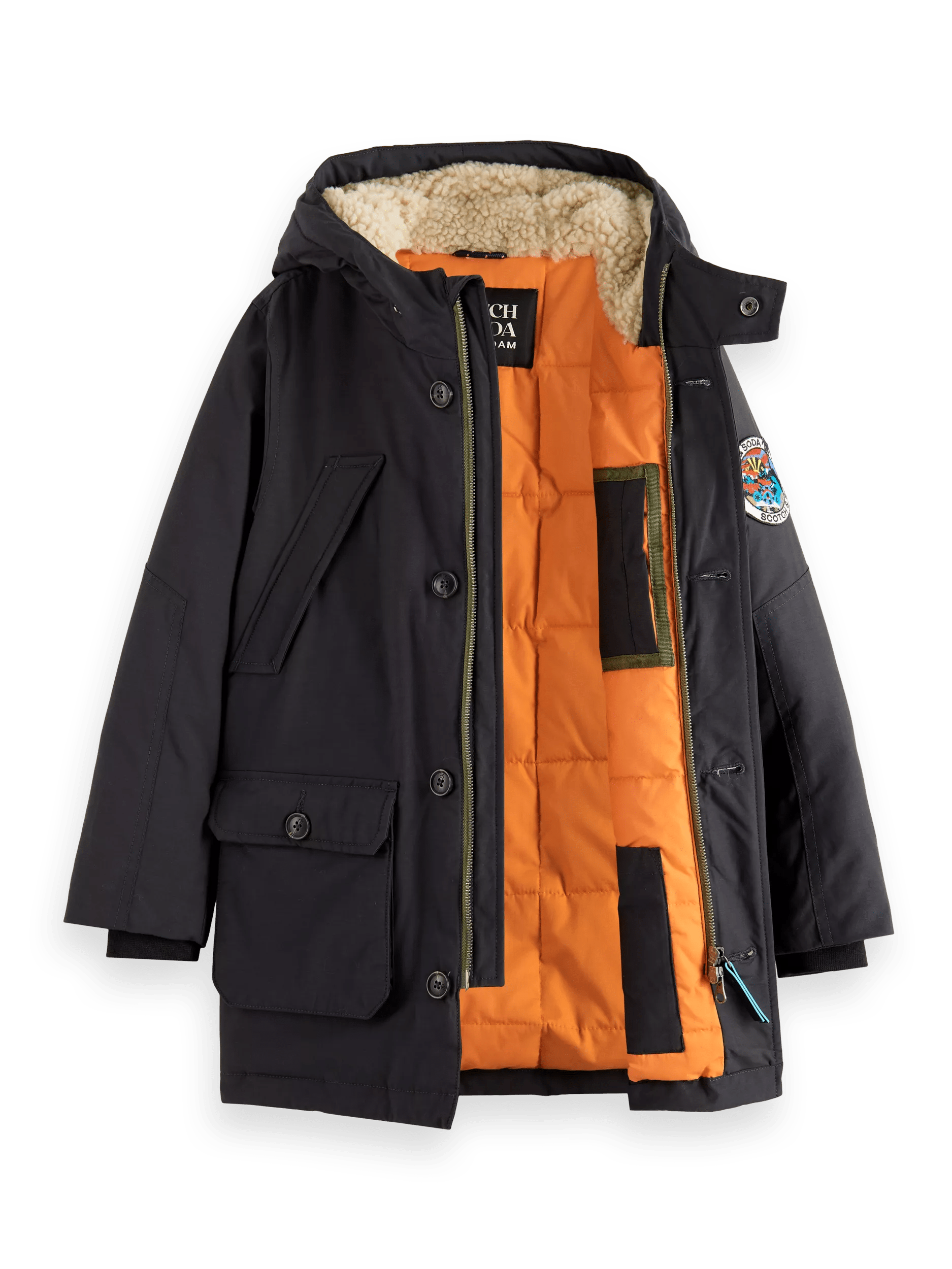 Scotch & Soda Longer length water repellent jacket with Repreve -  filling DTL1