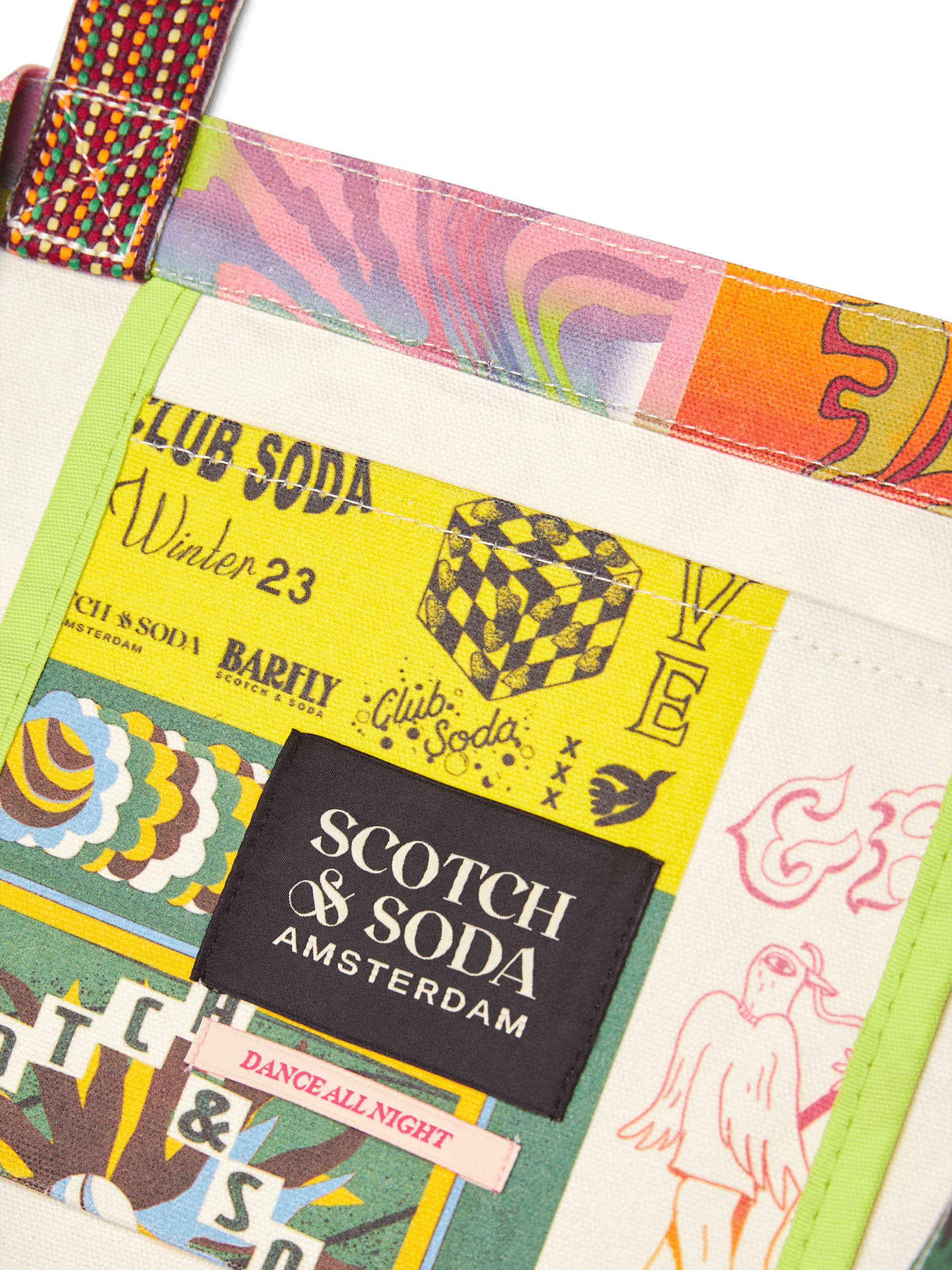 Scotch & Soda Uniseks canvas draagtas met print DTL2