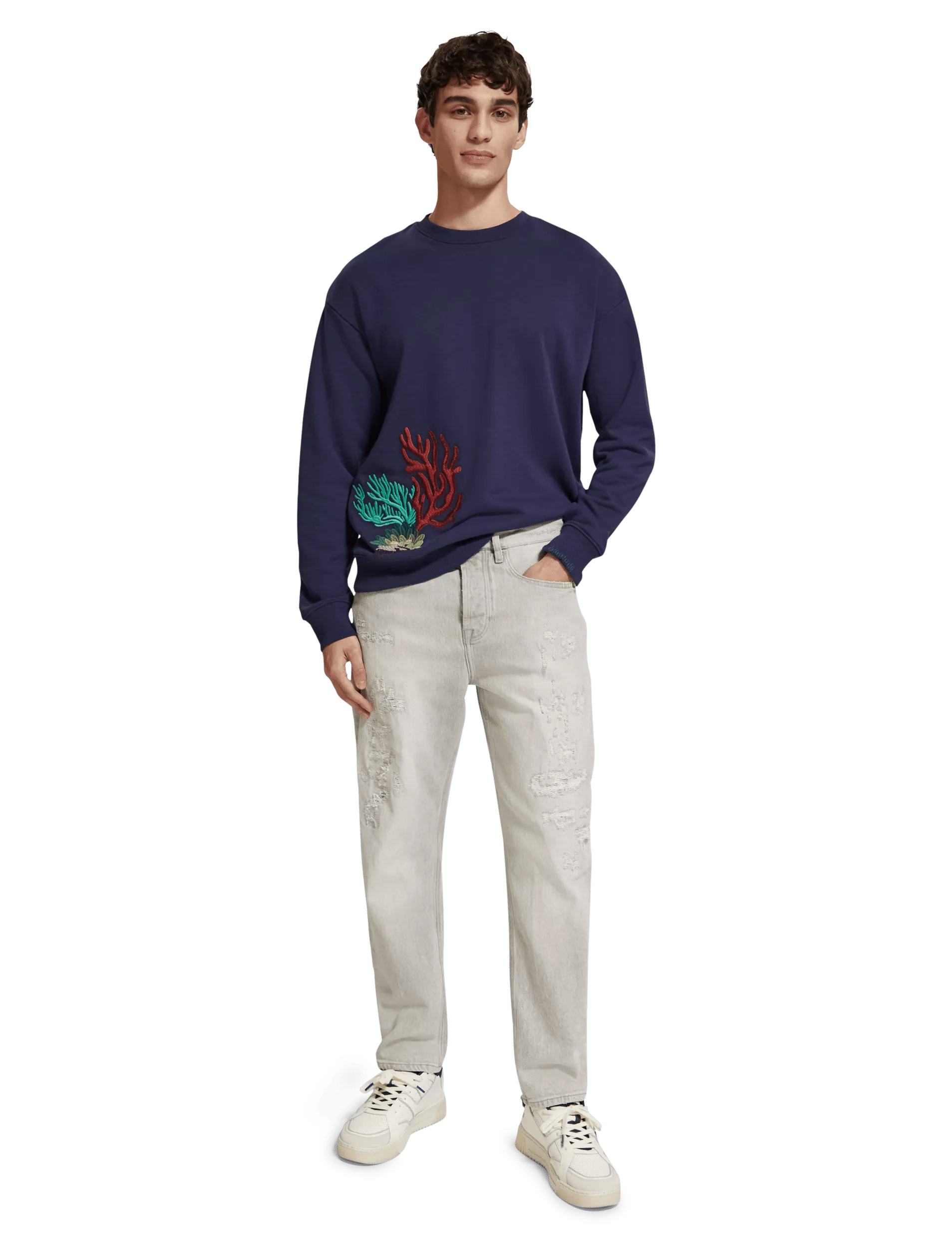 Scotch & Soda Embroidered crewneck sweatshirt MDL-FNT