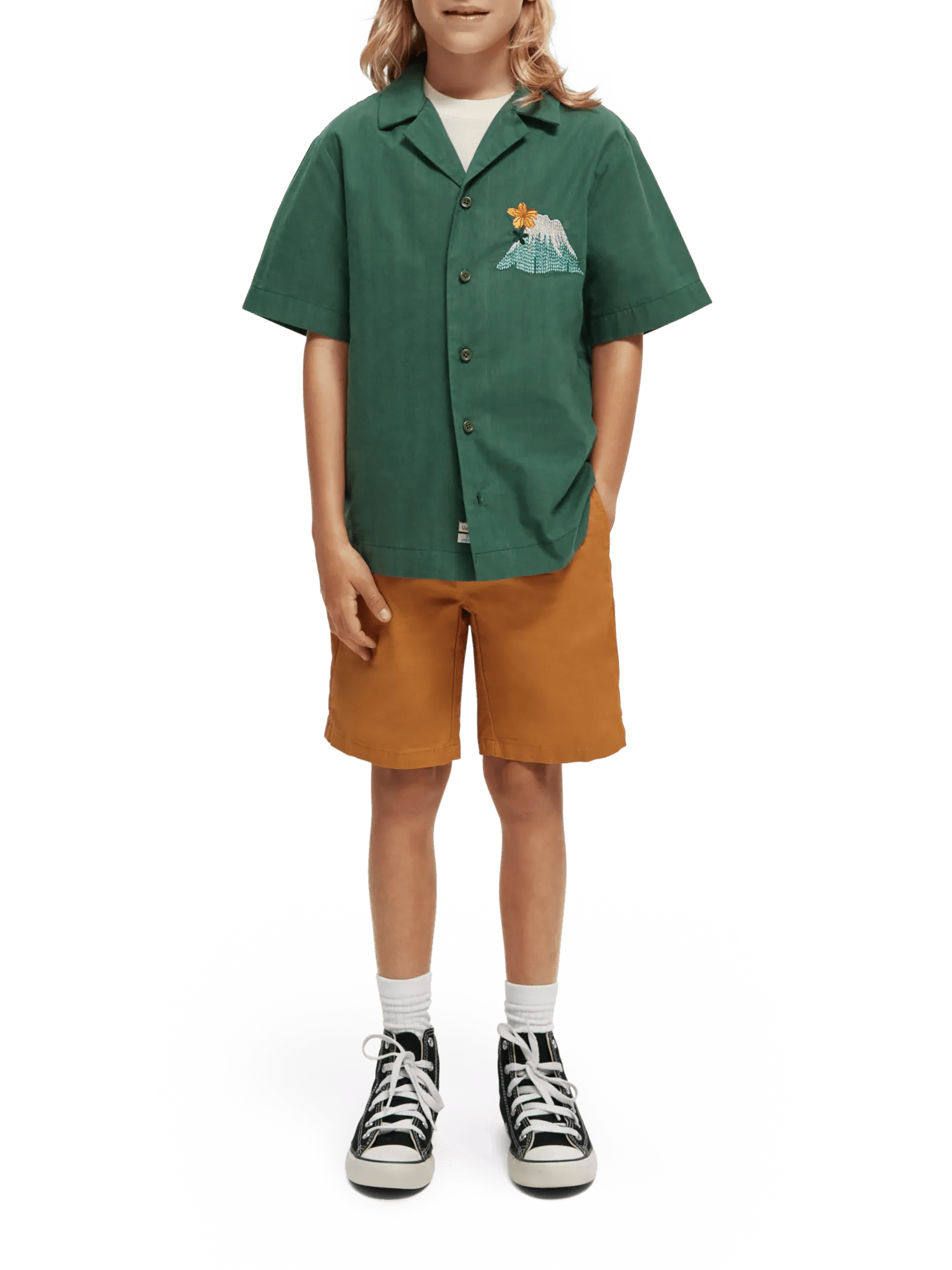 Scotch & Soda Camp-overhemd met korte mouwen en borduursel NHD-FNT