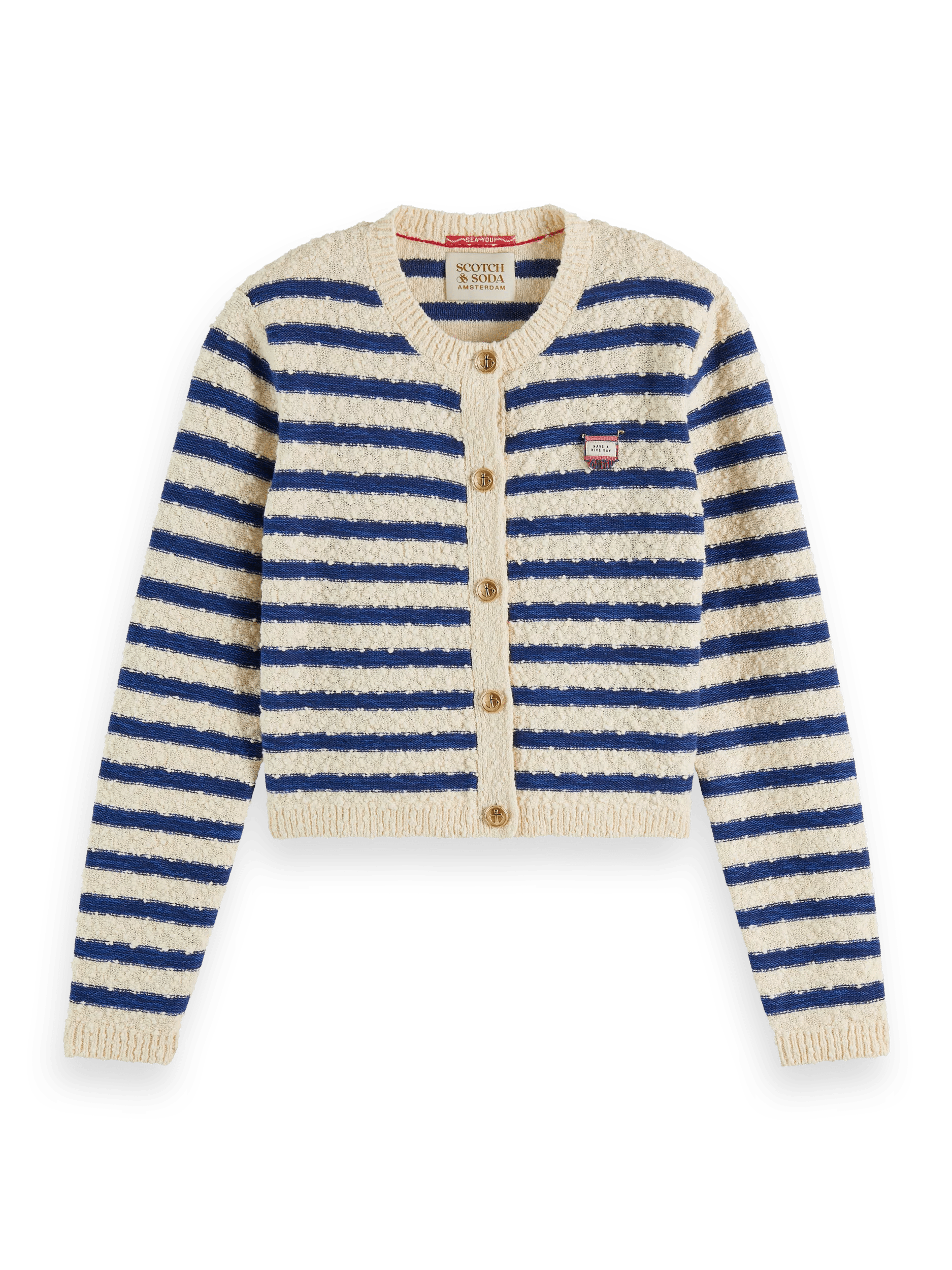 Scotch & Soda Textured Breton stripe cardigan FNT