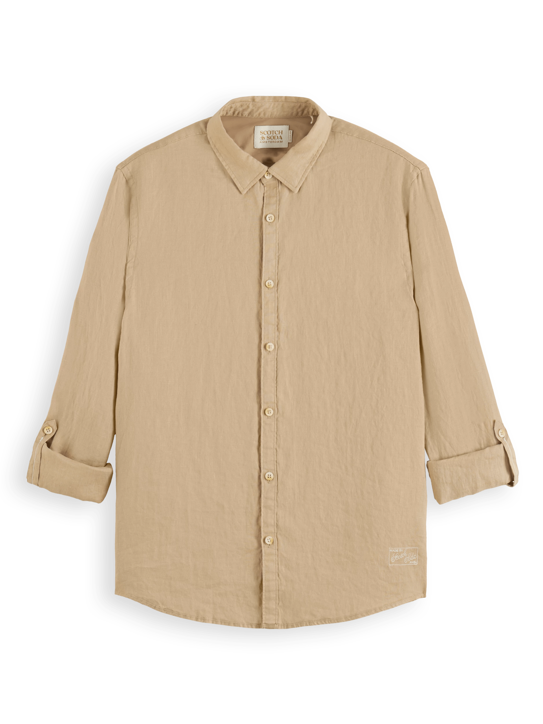 Scotch & Soda Linen shirt with sleeve adjustments FNT