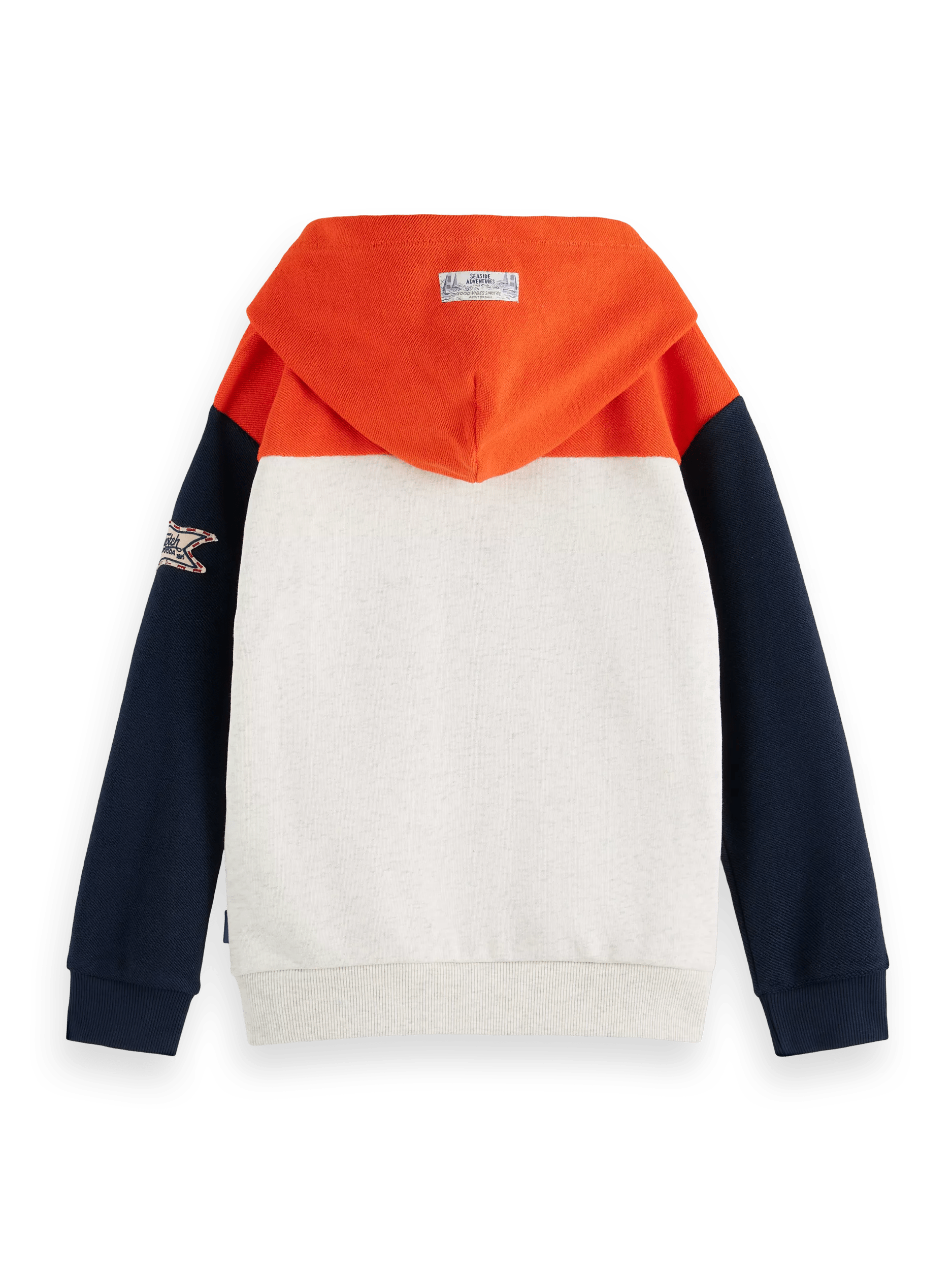 Scotch & Soda Relaxte hoodie met rits en kleurvlakken BCK