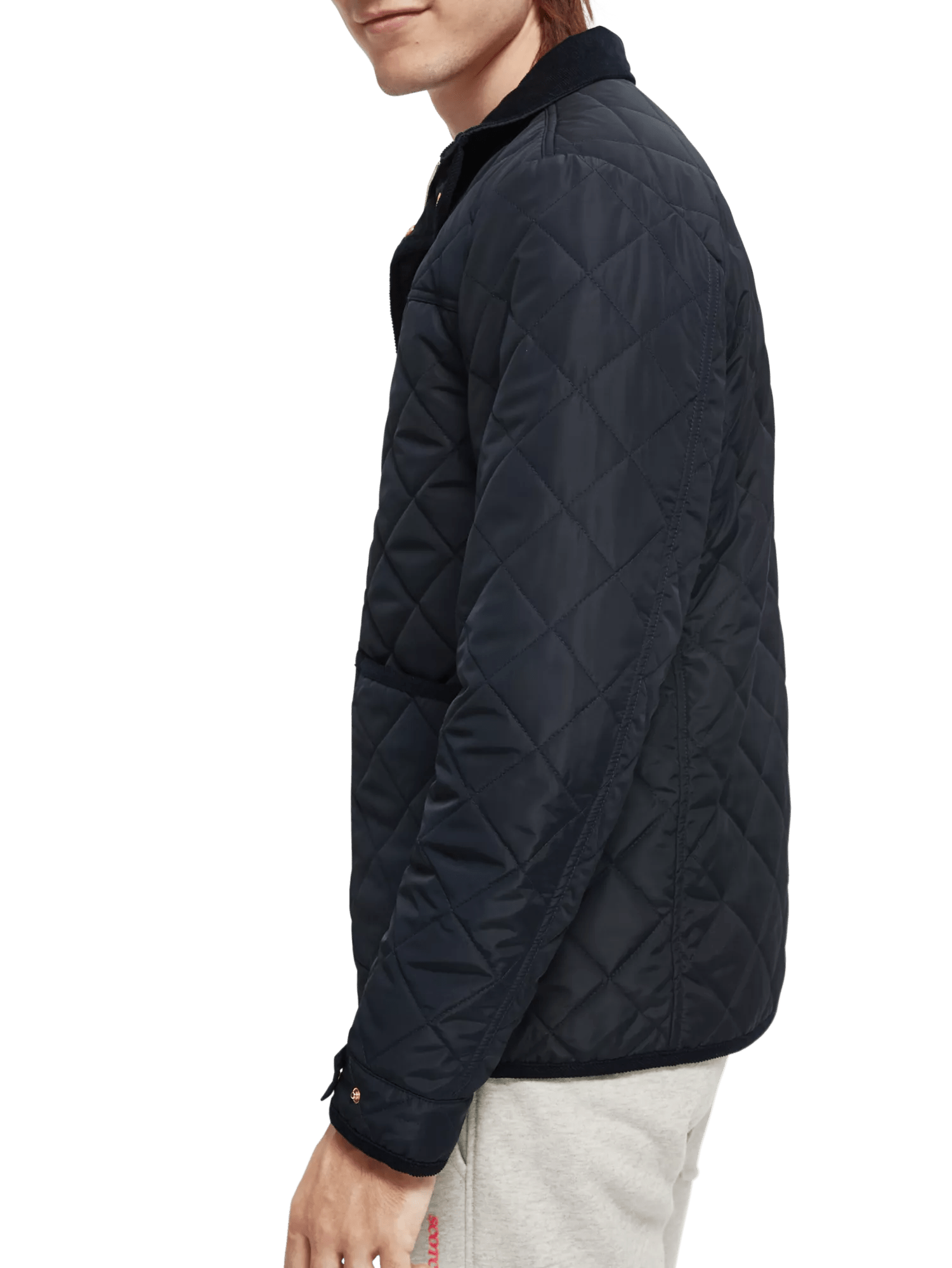 Scotch & Soda Corduroy-trimmed quilted jacket NHD-SDE