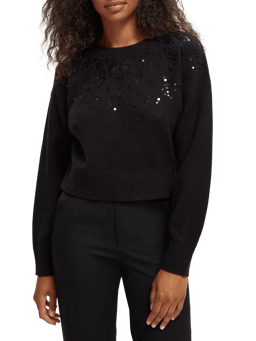 Scotch & Soda Relaxed fit wool-blend sequined sweater NHD-CRP