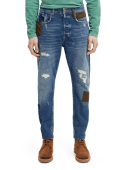 Scotch & Soda The Dean loose tapered-fit patchwork jeans NHD-CRP