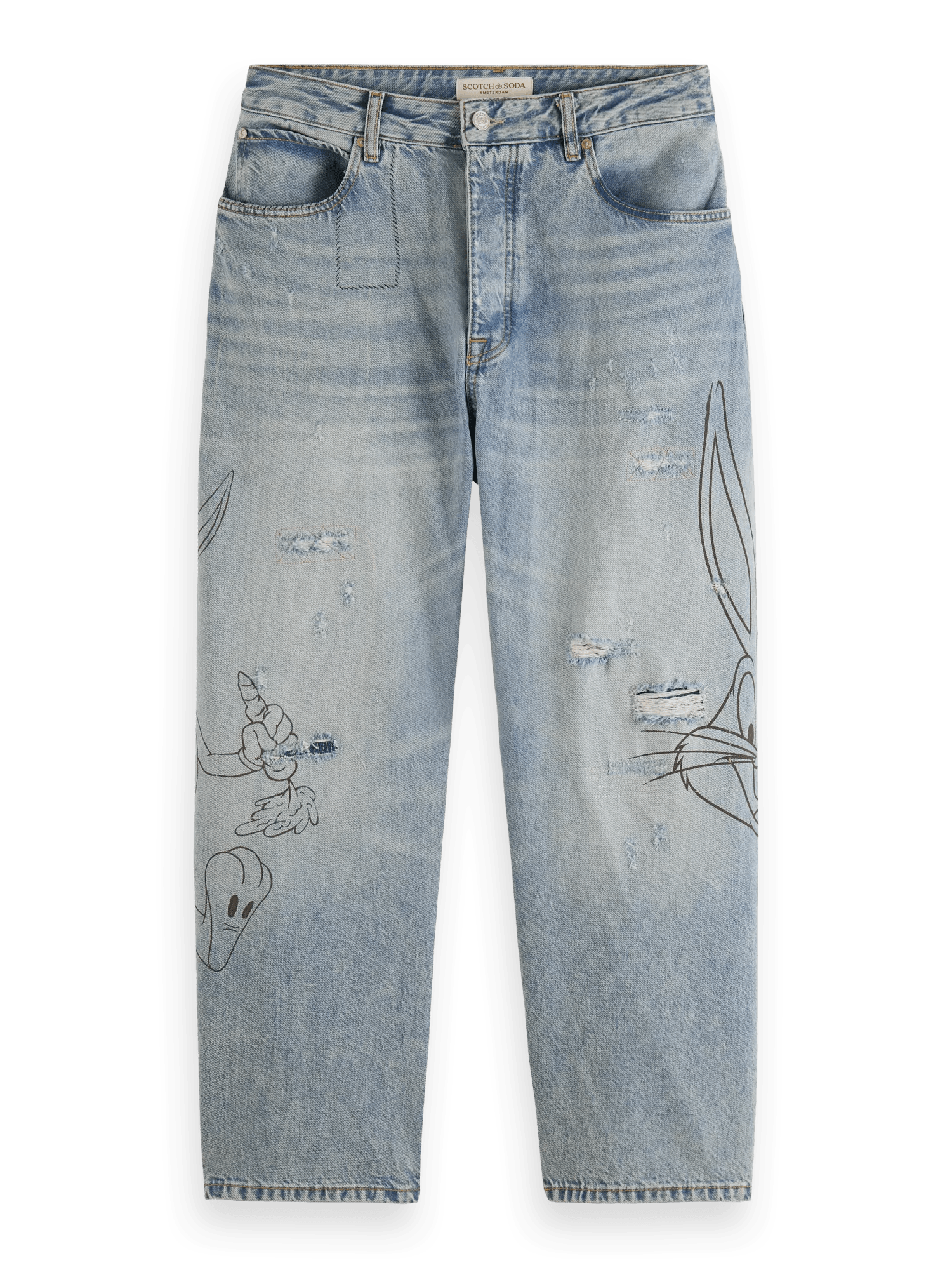 Scotch & Soda Bugs Bunny- The Spirit unisex relaxed jean -That's All Folks FNT