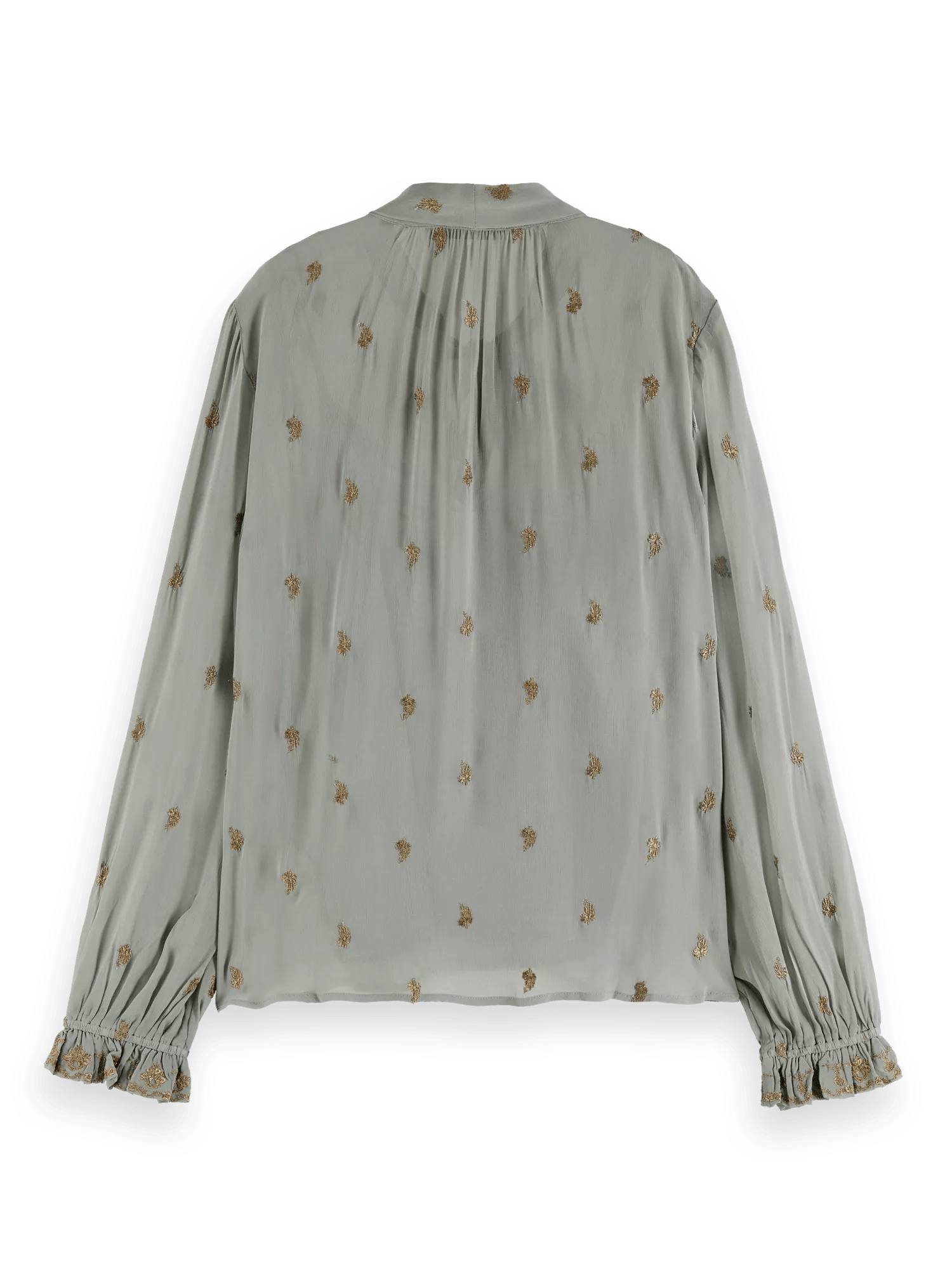 Scotch & Soda Embroidered neck-tie blouse BCK