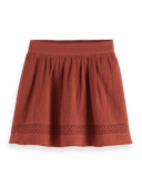 Scotch & Soda Lace detail crinkle cotton mini skirt FNT