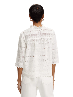 Scotch & Soda Anglaise blouse met broderie MDL-BCK