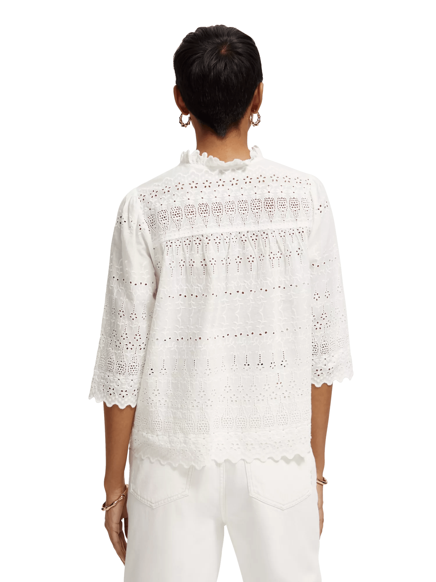 Scotch & Soda Anglaise blouse met broderie MDL-BCK