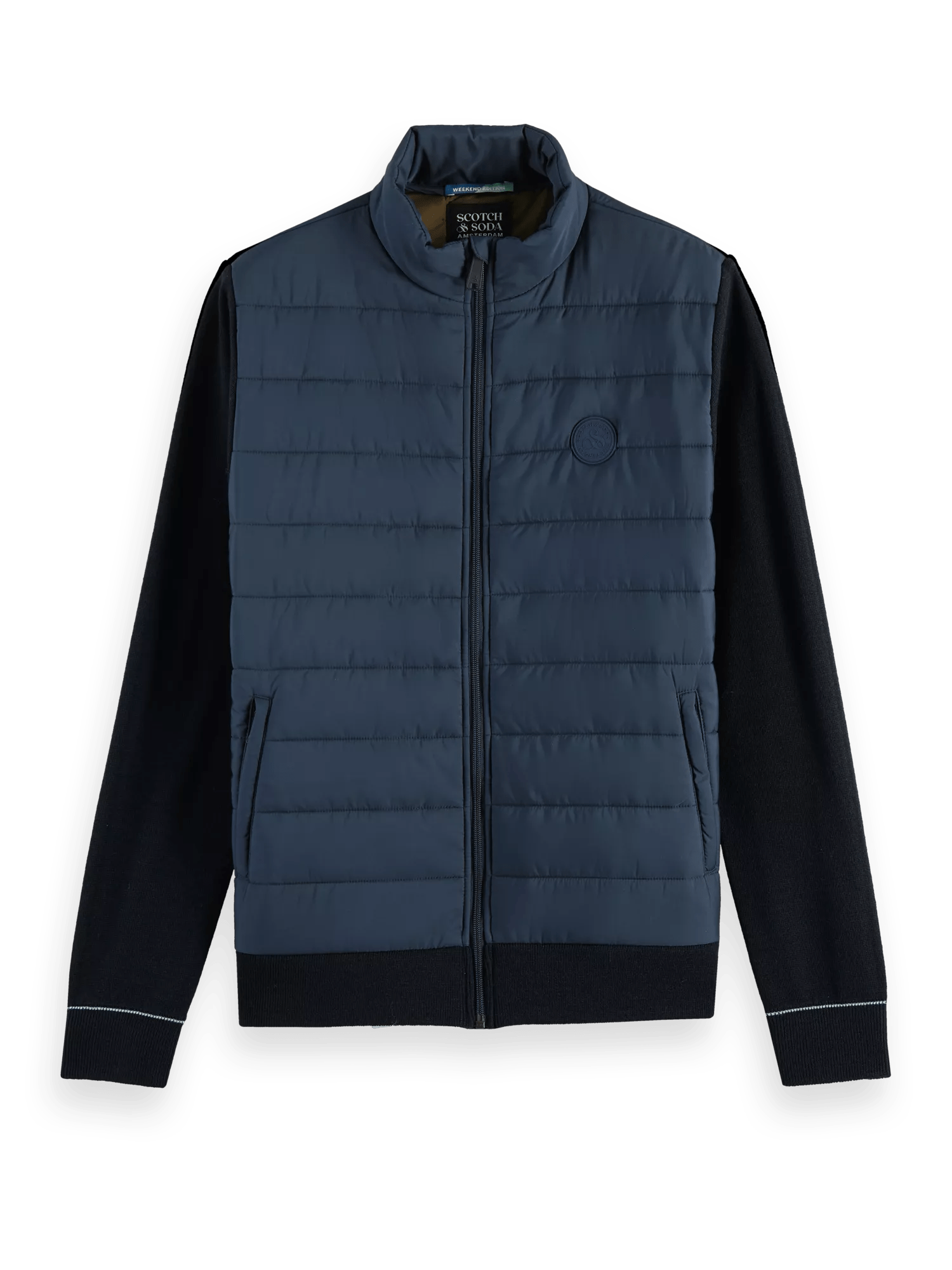 Scotch & Soda Padded jacket with knitted sleeves and back panel FNT