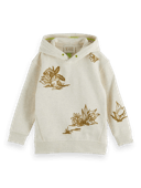 Scotch & Soda Hoodie with placed embroideries in Organic Cotton NHD-CRP