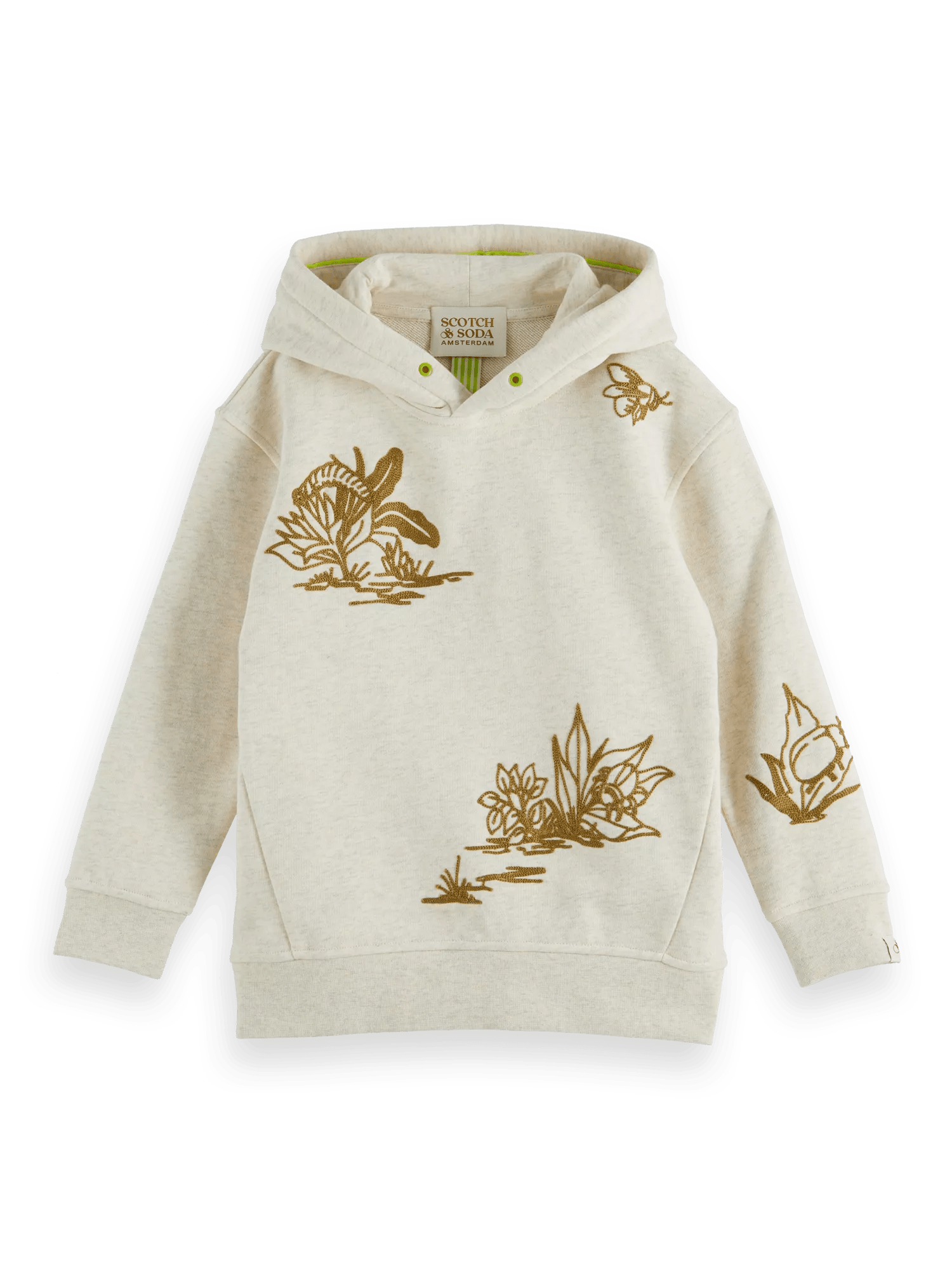 Scotch & Soda Hoodie with placed embroideries in Organic Cotton FNT
